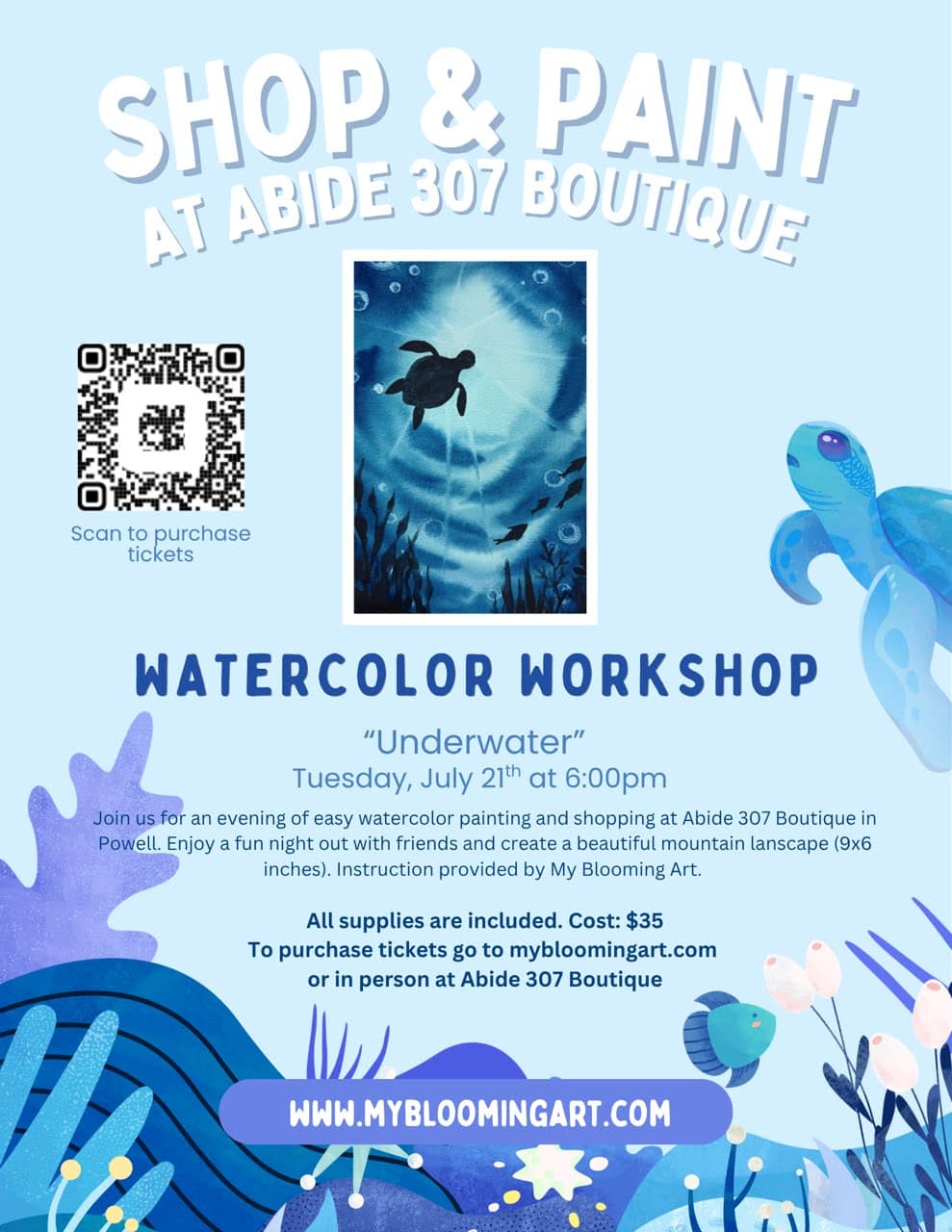 Shop & Paint Watercolor Workshop: Underwater