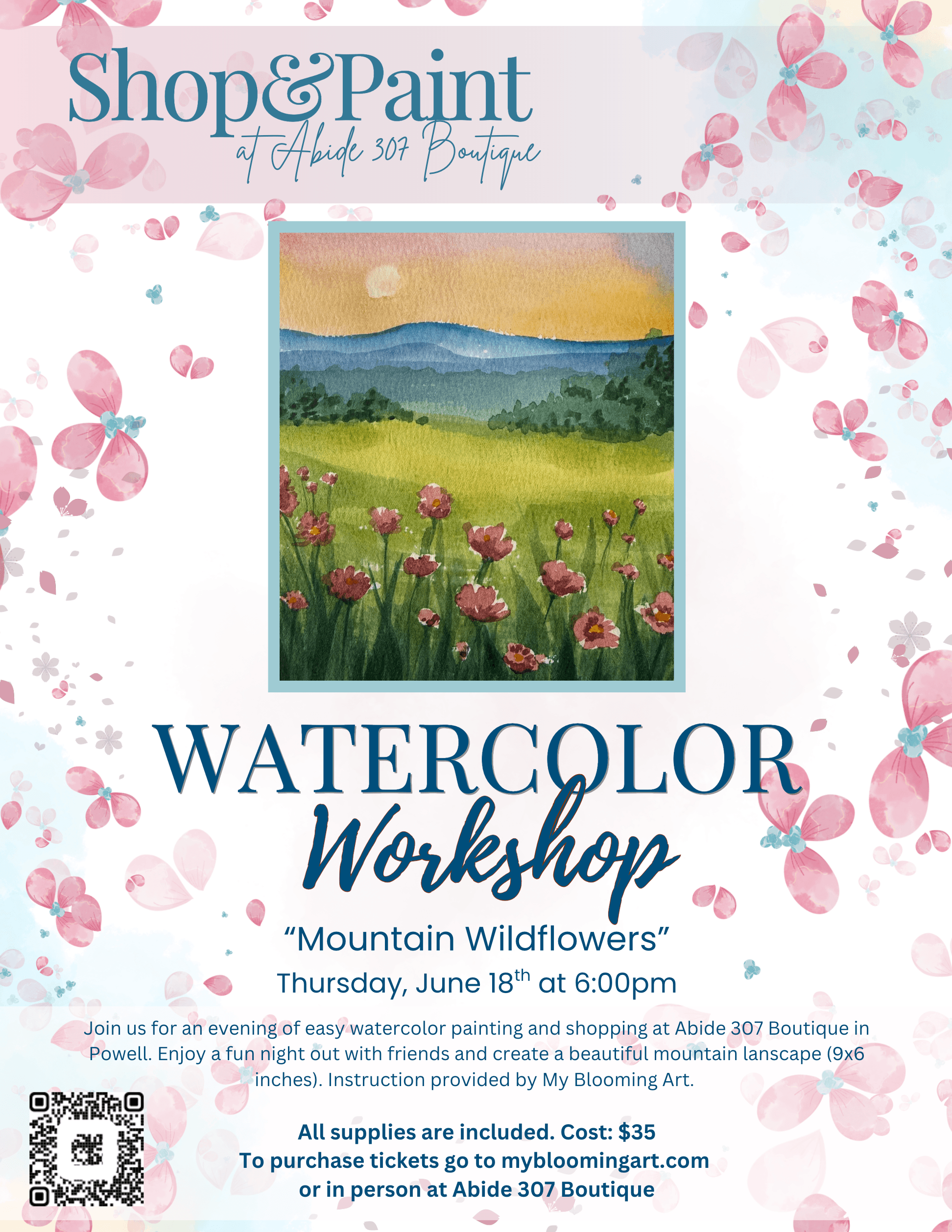 Shop & Paint Watercolor Workshop: Mountain Wildflowers